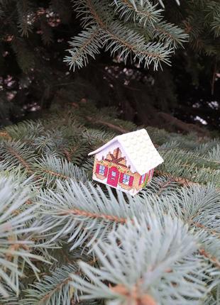 Новорічний сувенір, прикраса на ялинку, ялинкова іграшка будинок hand made