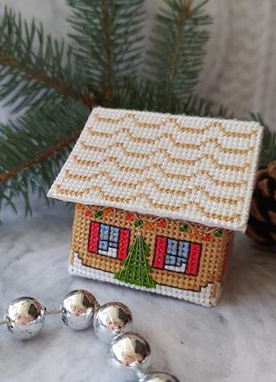 Новорічний сувенір, прикраса на ялинку, ялинкова іграшка будинок hand made