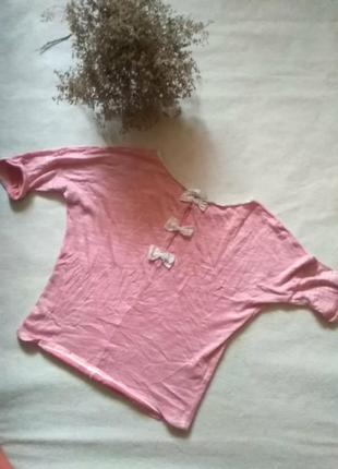 Футболка кофточка с бантами на спине оверсайз