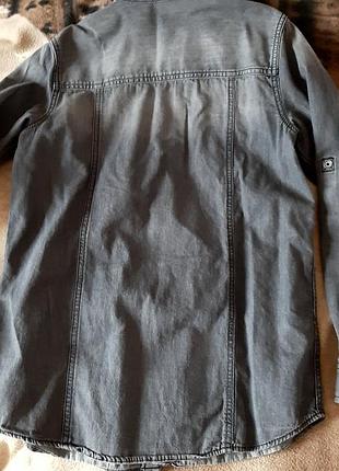 Джинсовая рубашка на кнопках 2