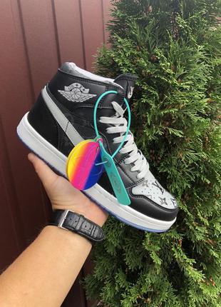 Р.37, 38, 39 розсівки nike air jordan 1 louis vuitton (чорно/сіро/білі) ks 10826