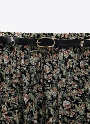 Длинная юбка с цветочным принтом и поясом из новой коллекции zara размер s4 фото
