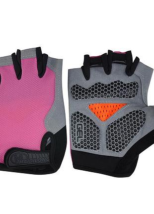 Перчатки велосипедные гелевые розовые