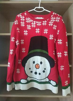 Тёплая кофта, кофта с новогодним рисунком, зимняя кофта.