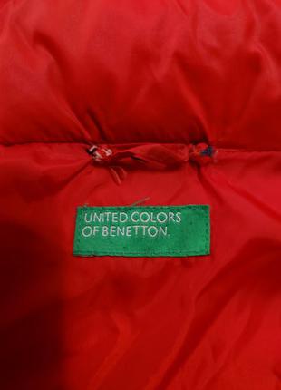 Детский пуховик united colors of benetton, красный пуховик, зимняя куртка benetton6 фото