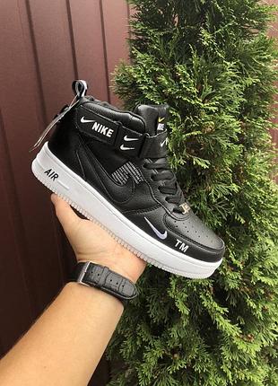 Р.36, 37 кроссовки nike air force (черно/белые) ks 10839