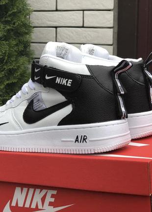 Р.40, 41 кросівки nike air force (біло/чорні)3 фото