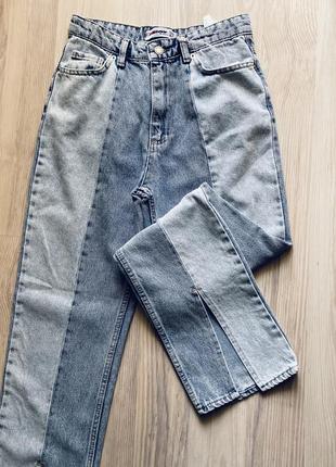 Трендові джинси двоколірні з розрізами 28,29 р (маломерят) як zara,levi's4 фото