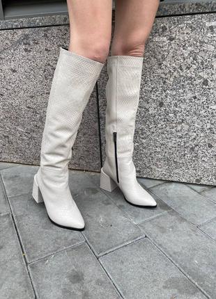 Чоботи шкіряні сапоги кожаные чобітки на каблучку на каблуке зима деми демі осінні зимові4 фото