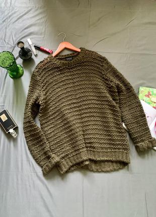Свитер top shop крупной вязки оверсайз, свитер удлинённый