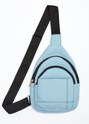 Женская голубая стильная сумка слинг через плечо, супер удобная1 фото
