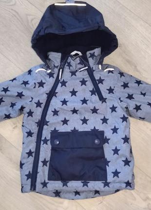 Куртка синя з зірками тепла зима 1-2 роки , 86 см smile.