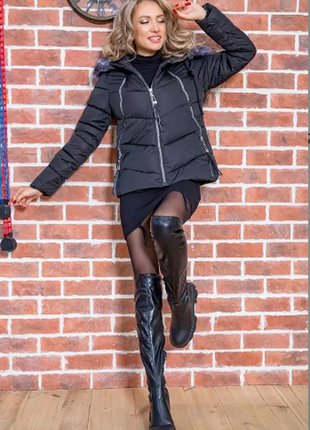 Куртка женская демисезонная цвет черный2 фото