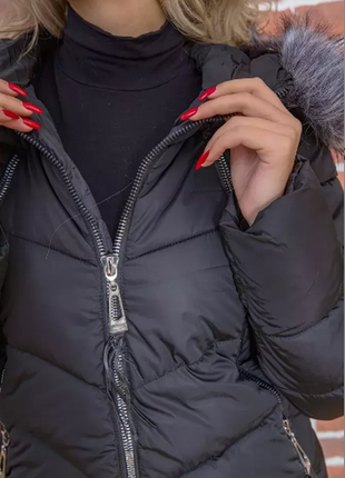 Куртка женская демисезонная цвет черный5 фото