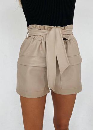 Шорты из эко кожи