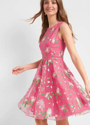 Платье-вышиванка  розовый  разноцветный