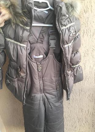 Куртка пуховик с полукомбинезоном 116 via lattea5 фото