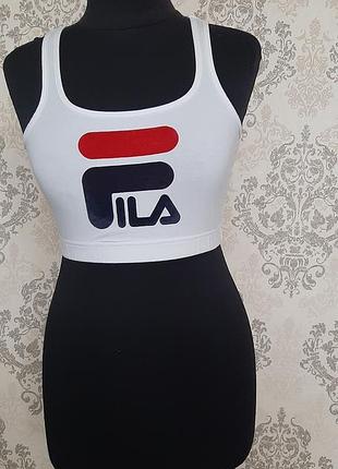 Топ без рукавов с контрастным логотипом fila