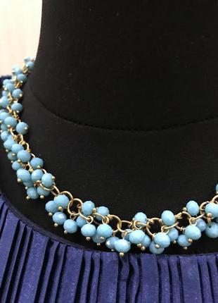 Набор украшений (ожерелье и сережки) бирюзового цвета5 фото