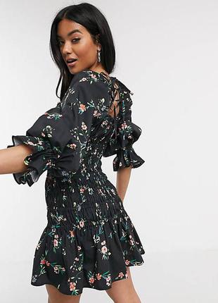 Платье asos, в цветы, коттон поплин