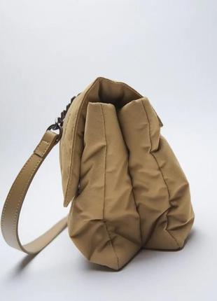 Zara сумка з ланцюжком тканинна стьобана клатч нова об'ємна нова5 фото