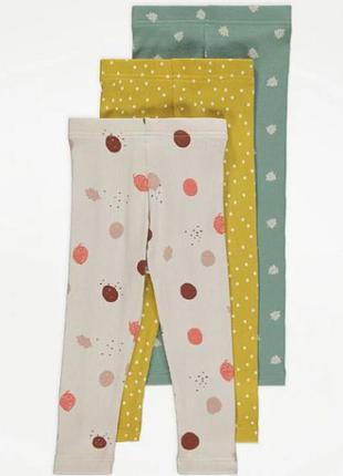 Легинсы лосины рубчик набор леггинсов для девочки 3 шт. george