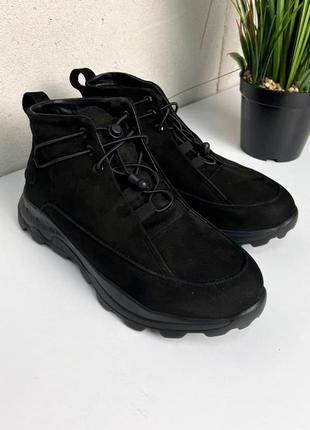 Кроссовки мужские ботинки черные теплые зимние турция / кросівки чоловічі чоботи чорні теплі зимні