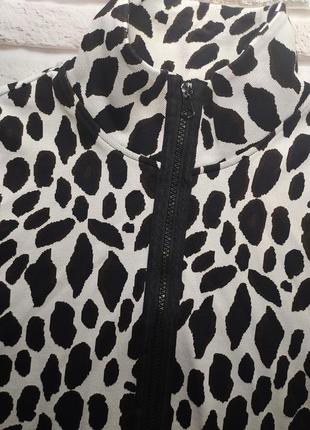Sempre кофта на змейке в анималистический принт леопард  корова далматинец винтаж2 фото
