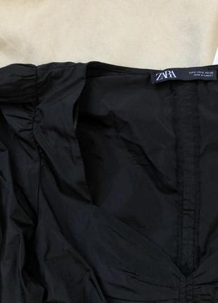 Шикарная черная блуза  с объемными рукавами zara3 фото