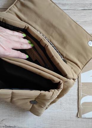 Zara сумка з ланцюжком тканинна стьобана клатч нова об'ємна нова9 фото