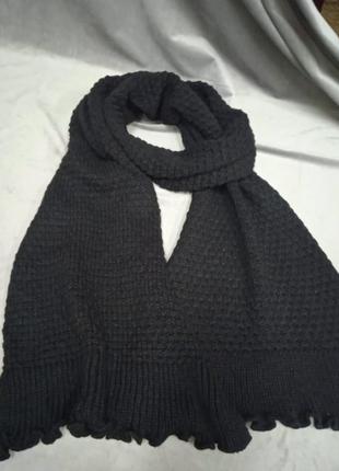 Чорний шарф, 200х30см1 фото