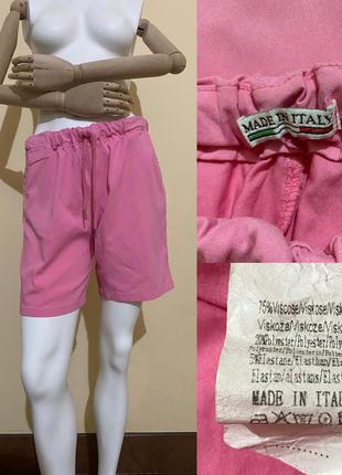Рожеві італійські віскозні шорти2 фото