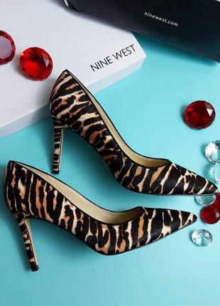 Nine west оригинал туфли лодочки на шпильке из меха пони3 фото