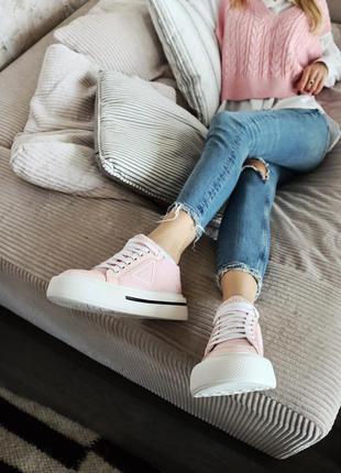 Кросівки кросівки macro re-nylon brushed leather sneakers pink10 фото