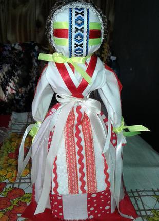 Текстильна інтер'єрна лялька мотанка-хендмейд бохо1 фото