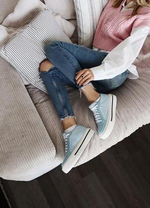 Кросівки leather sneakers blue кроссовки