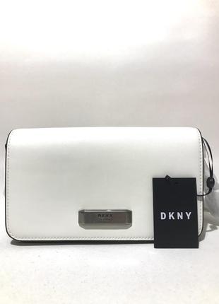 Сумка кроссбоди кожаная dkny val flap crossbody leather bag r01ekh35 оригинал5 фото