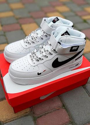 Кросівки чоловічі nike air force 1 jd термо білі чорні / кросівки чоловічі найк аір форс кроси