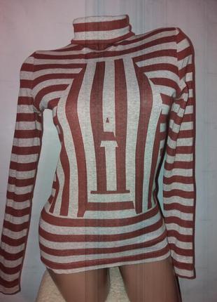 Красивый свитер под горло, водолазка,гольфик в полоску