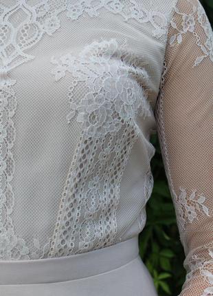 Свадебное/ вечернее платье в стиле бохо / boho с длинными рукавами а лайн силуэт со шлейфом7 фото