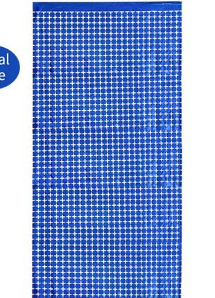 Синій дощик для фотозоны кубиками з голограмой - висота 2м, ширина 1м
