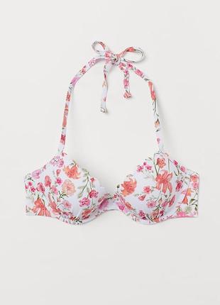 80-85в шикарный верх купальника в цветочек с небольшим пуш ап