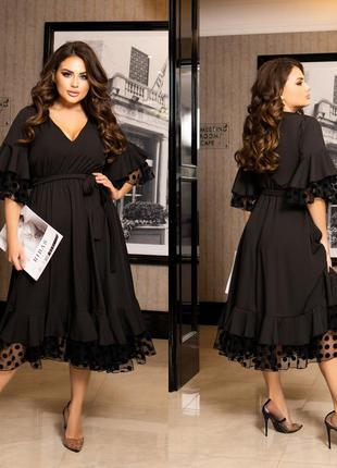 Шикарне плаття колір: чорний,чорне в горох3 фото