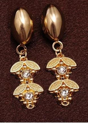 🏵элегантные серьги в стразах, новые! арт.2445