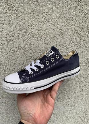 Converse low navy blue низкие кеды унисекс конверсы темно синие низькі кеди конверс унісекс сині