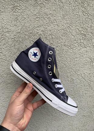 Converse high navy blue высокие кеды унисекс конверсы темно синие високі кеди конверс унісекс сині1 фото