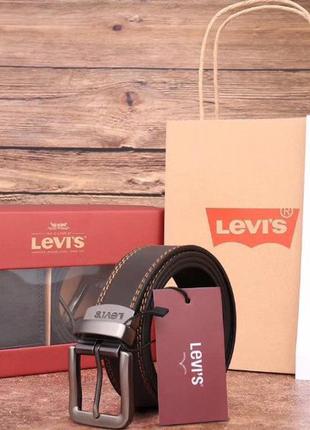 Подарочный набор levis кошелек и ремень / подарочная упаковка и пакет