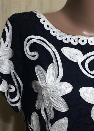 Женское кружевное платье с контрастной лентой roman originals", р.16