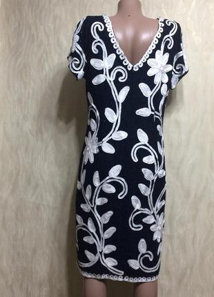 Женское кружевное платье с контрастной лентой roman originals", р.16