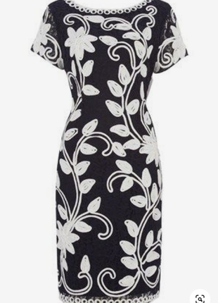 Женское кружевное платье с контрастной лентой roman originals", р.16